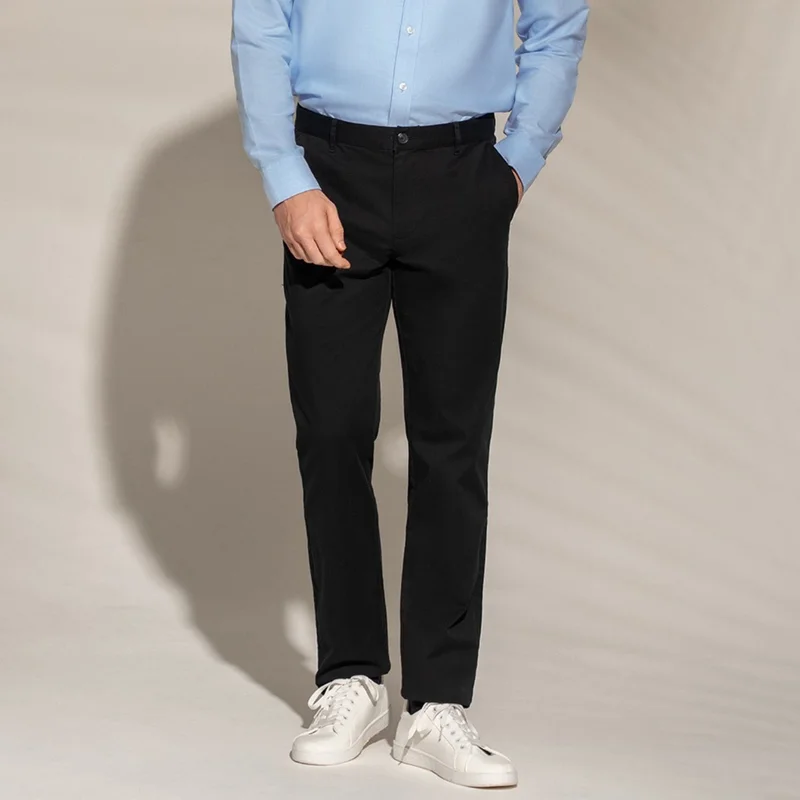 GIORDANO Men’s Slim Taper Stretch Cotton Khaki Pants